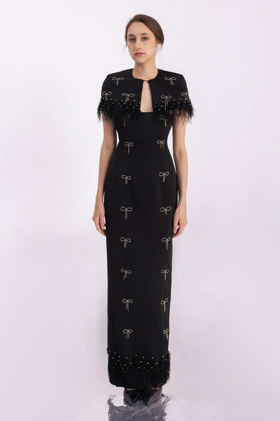 Rylie Sheath Feather Twill Floor Length Set 8