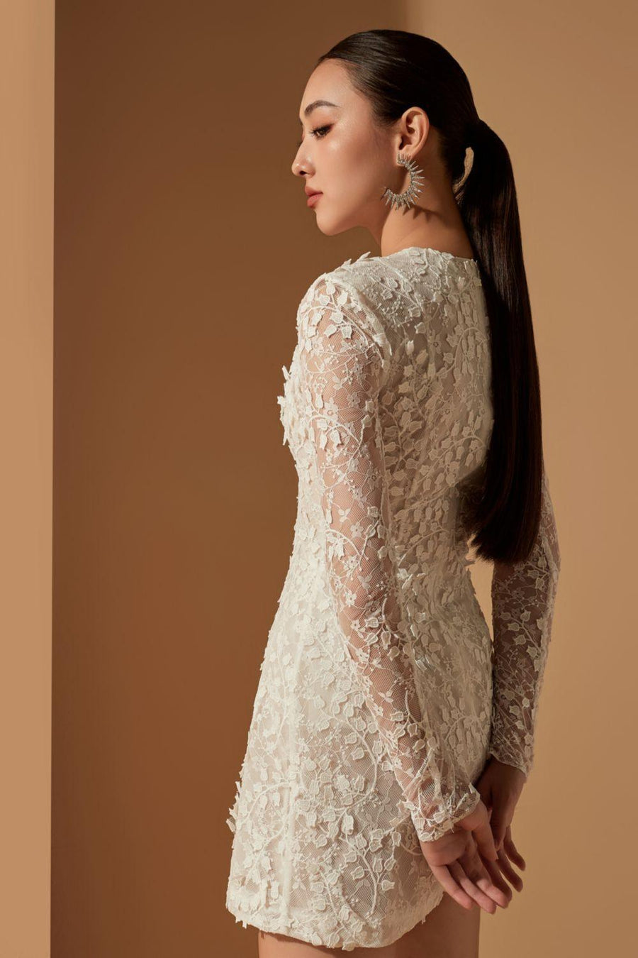 Sabrina A-line Round Neck Lace Mini Dress Mini Dress 21Six
