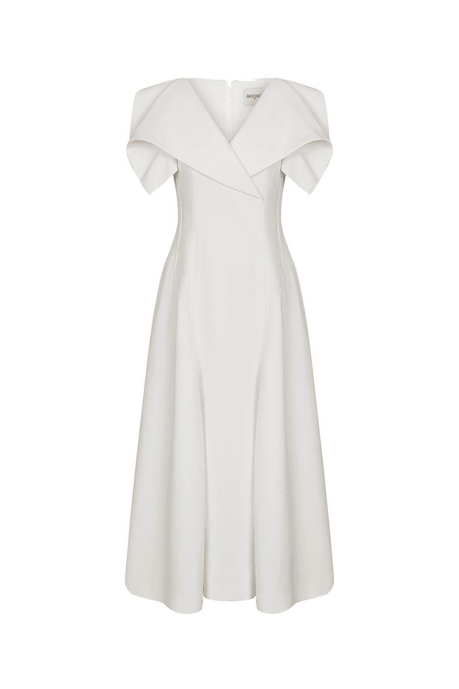 Sailor A-line Cap Sleeved Ribbed Cotton Midi Dress Midi Dress Eegen Studio