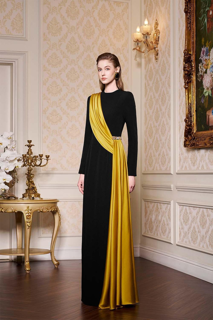 Salem Sheath Extended Flap Scuba Floor Length Dress Gown Dress I.H.F Atelier