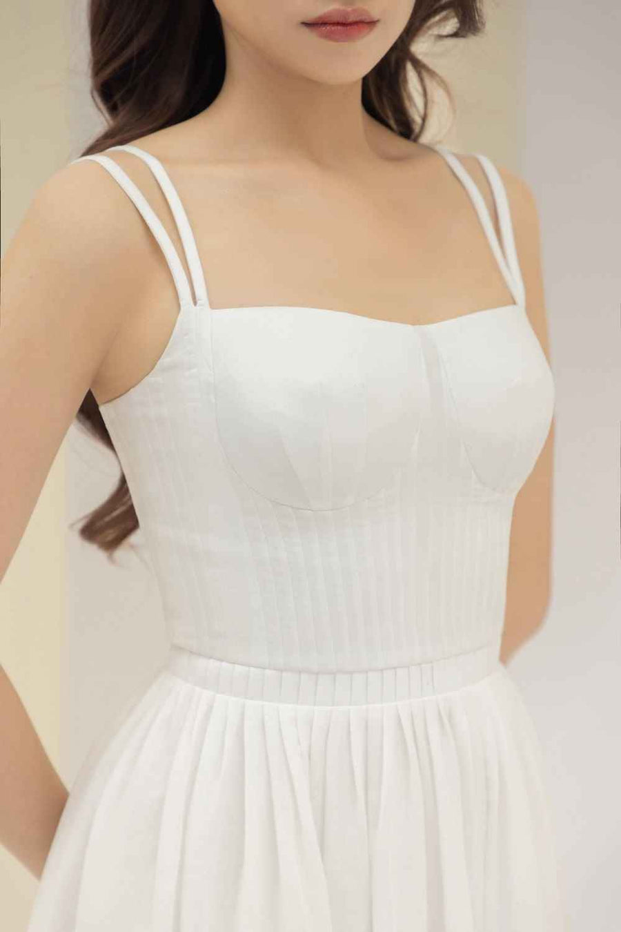 Samba A-line Pleated Cotton Midi Dress
