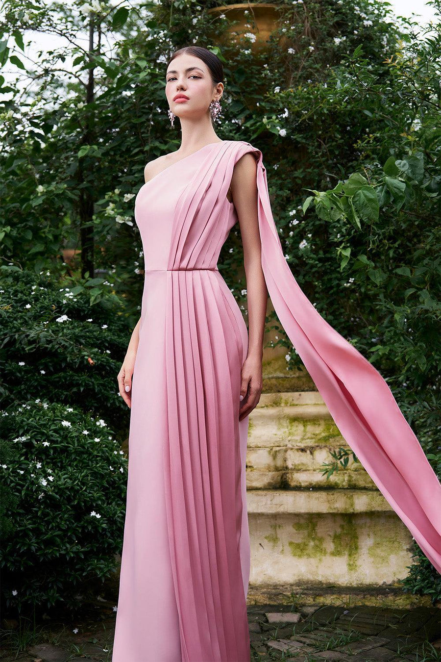 Sandoval Sheath Extended Flap Silk Crepe Floor Length Dress Gown Dress I.H.F Atelier