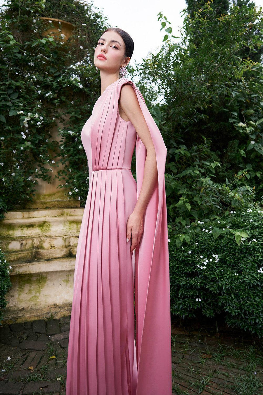 Sandoval Sheath Extended Flap Silk Crepe Floor Length Dress Gown Dress I.H.F Atelier