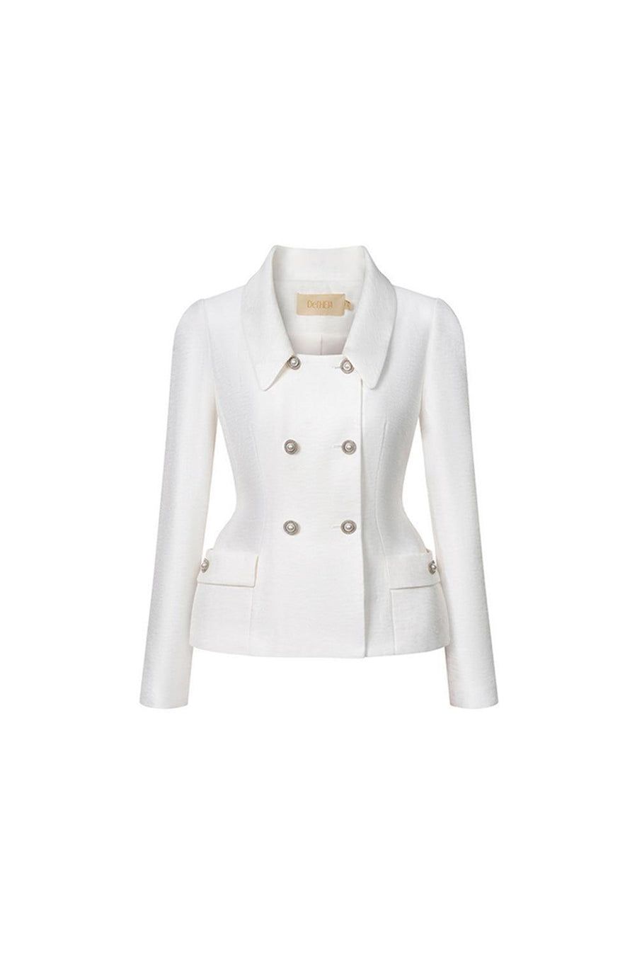 Sandra Peplum Collared Neck Taffeta Jacket 1