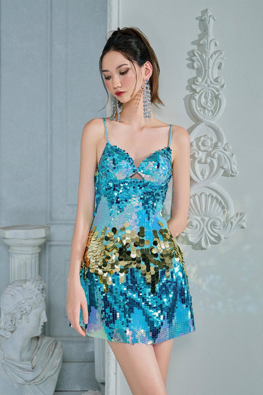Saphire A-line Sleeveless Sequin Mini Dress 5