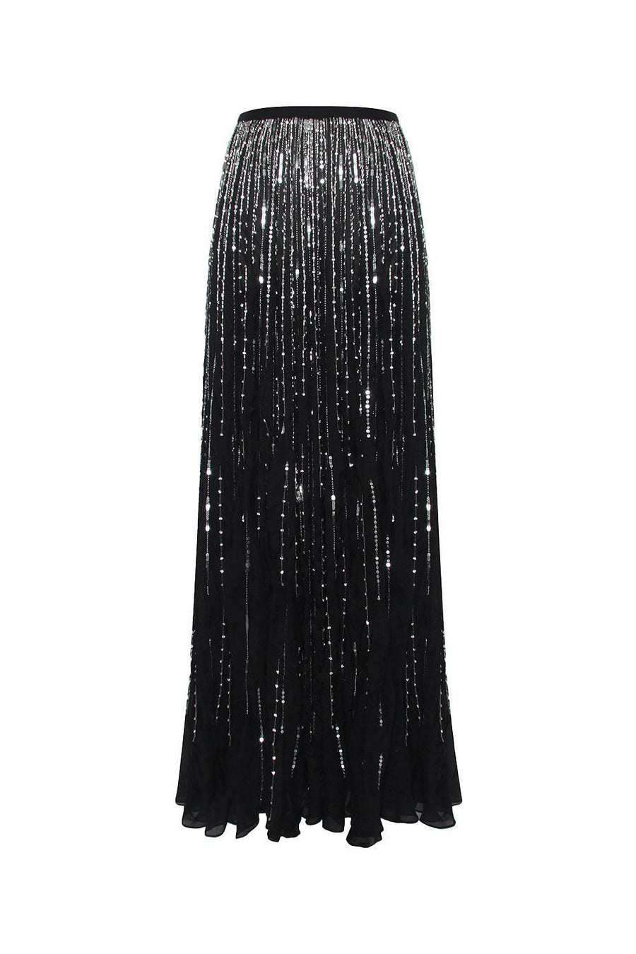 Sapphire A-line Stone Chiffon Floor Length Skirt Skirt CEM
