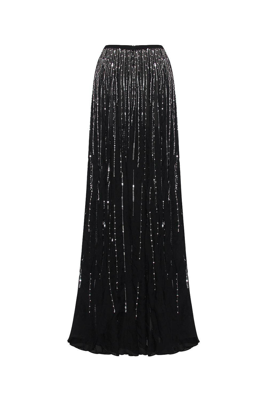 Sapphire A-line Stone Chiffon Floor Length Skirt Skirt CEM