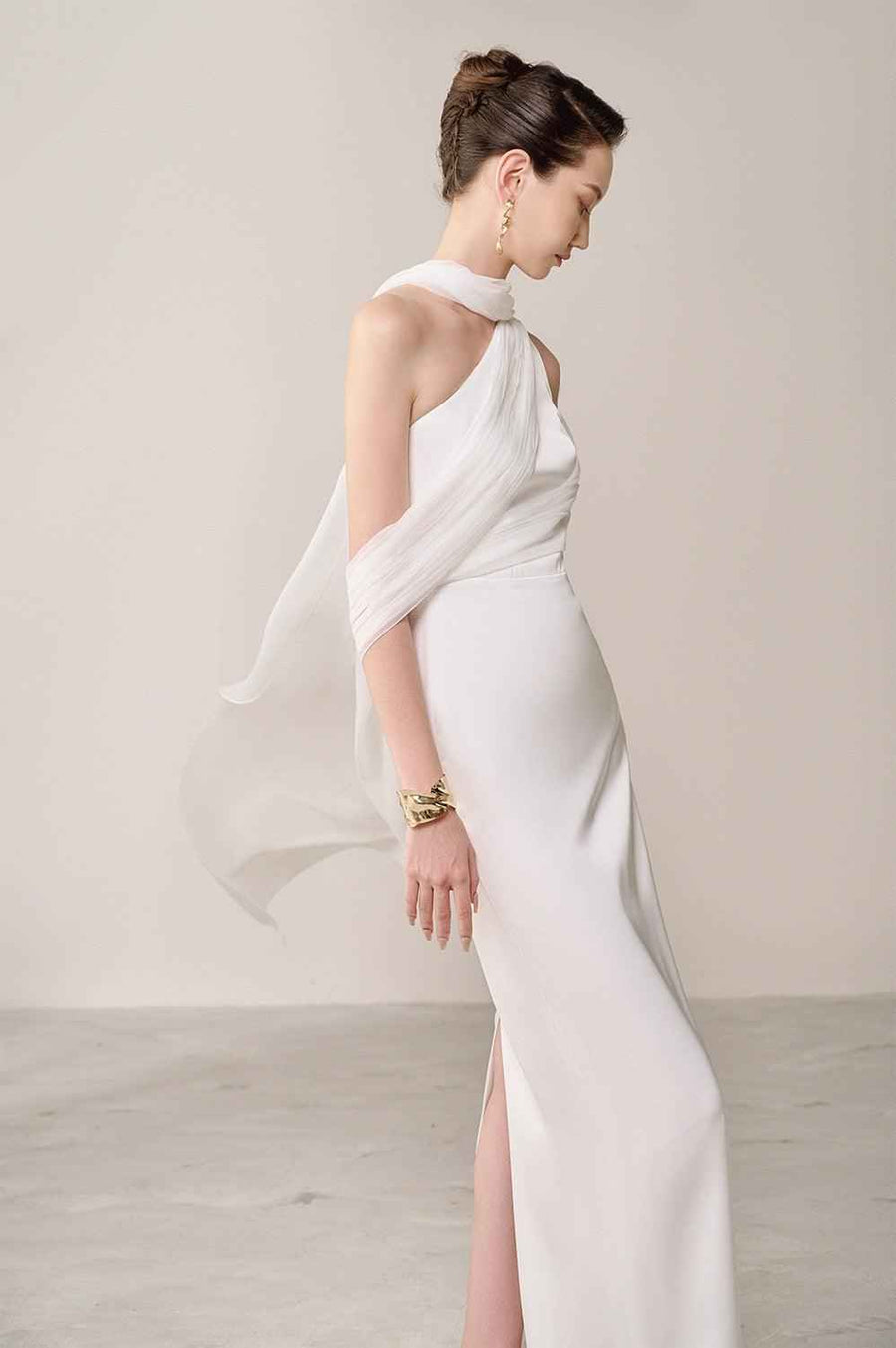 Sariton Sheath Extended Flap Polyester Ankle Length Dress