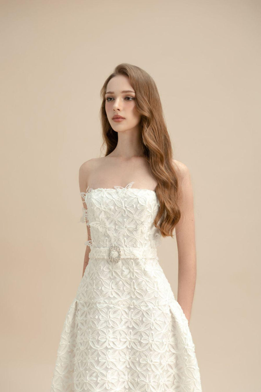 Saskia Drop Waist Sleeveless Lace Midi Dress Midi Dress LAMORIS