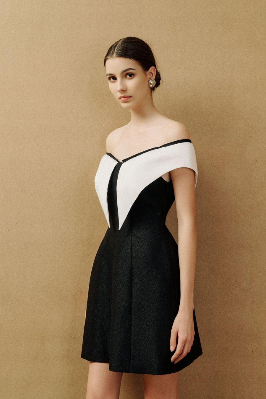 Sedna A-line Off-Shoulder Taffeta Mini Dress Mini Dress Eegen Studio
