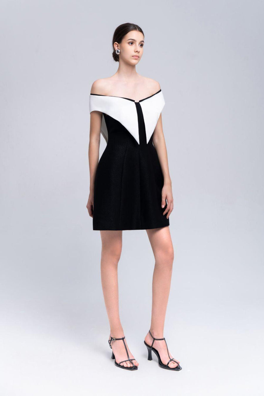 Sedna A-line Off-Shoulder Taffeta Mini Dress Mini Dress Eegen Studio