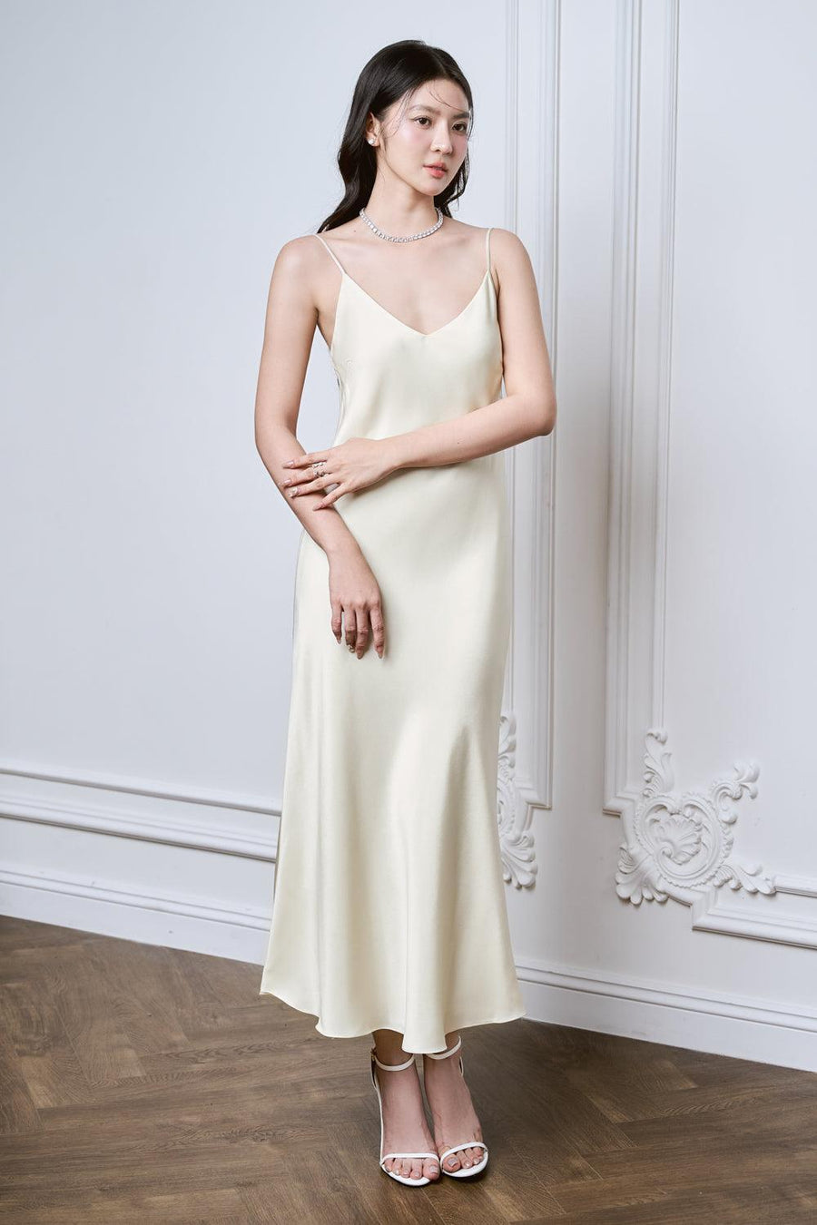 Sera Slip Spaghetti Strap Crepe De Chine Ankle Length Dress Maxi Dress Larmes