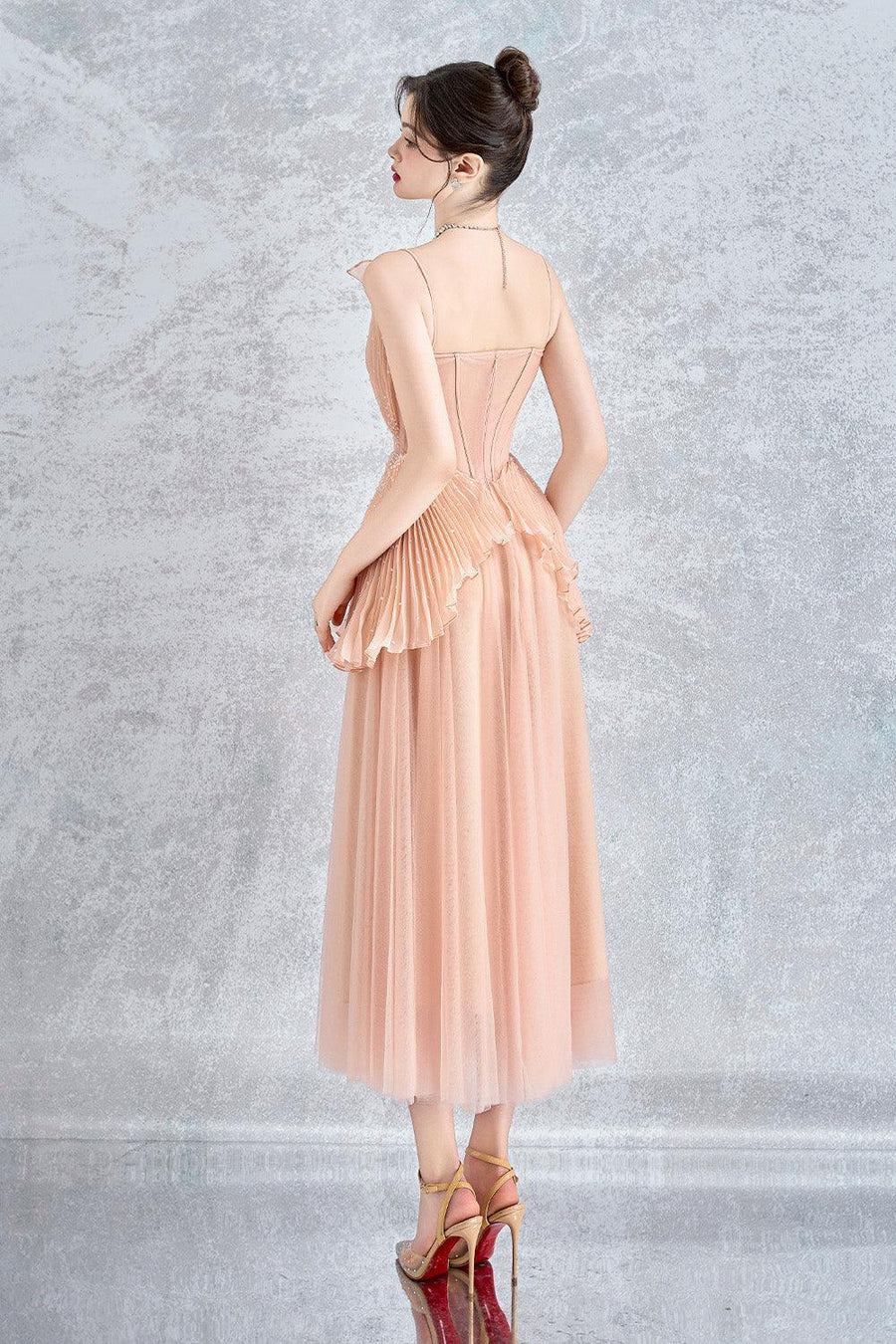 Seraphina A-line Pleated Organza Voile Midi Dress Midi Dress Calista de Minh Thanh