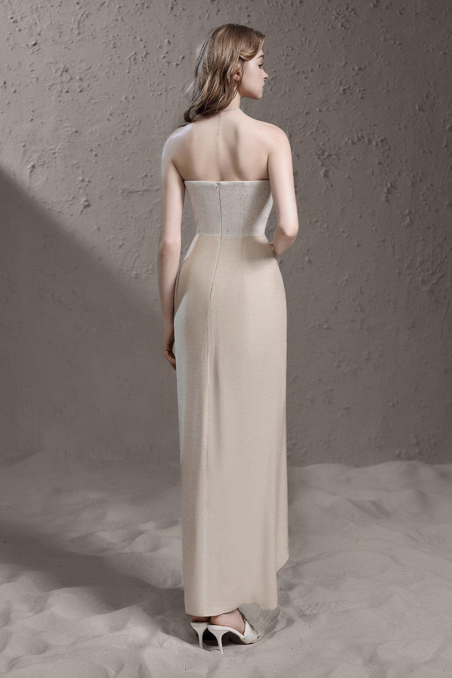 Sofia Sarong Side Slit Silk Ankle Length Dress Maxi Dress Delicate