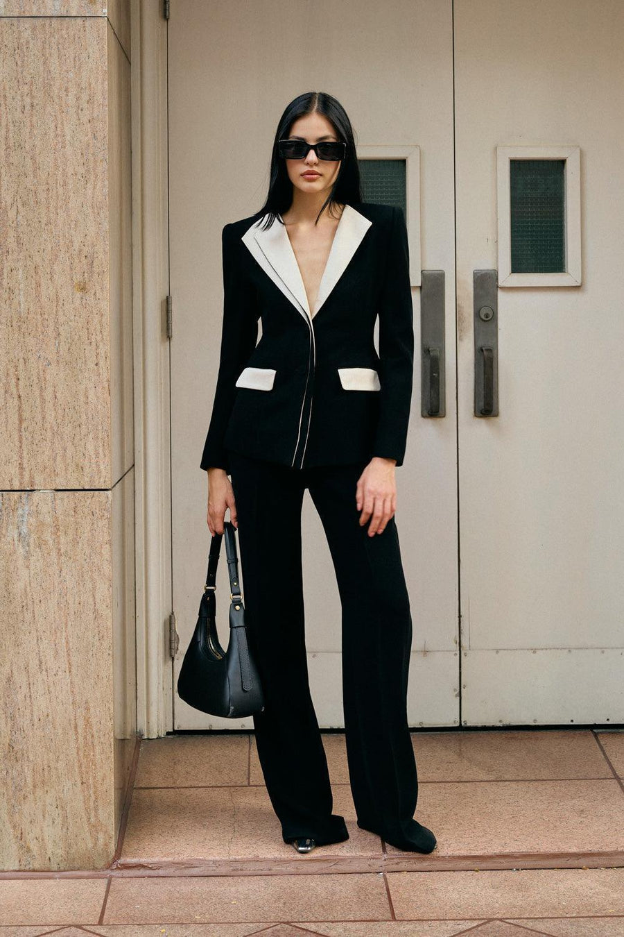 Sol A-line Long Sleeved Poly Silk Blazer 10