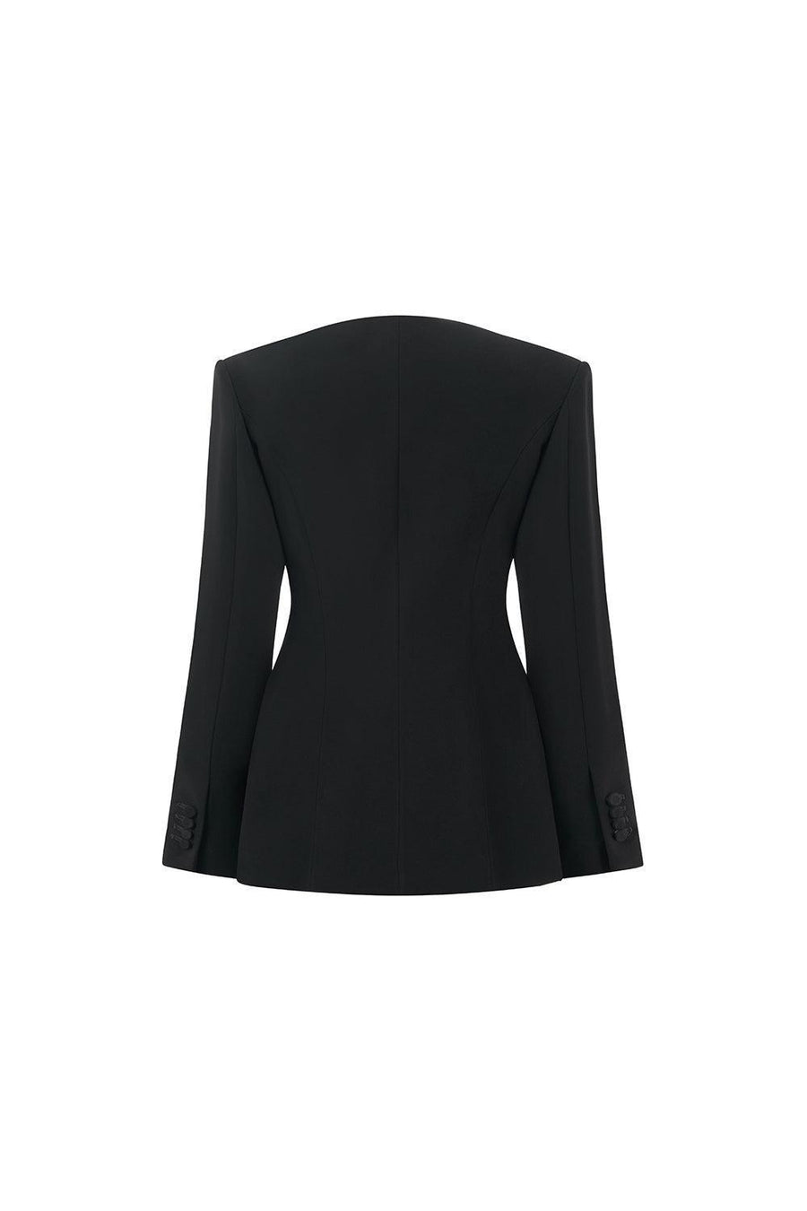 Sol A-line Long Sleeved Poly Silk Blazer 4