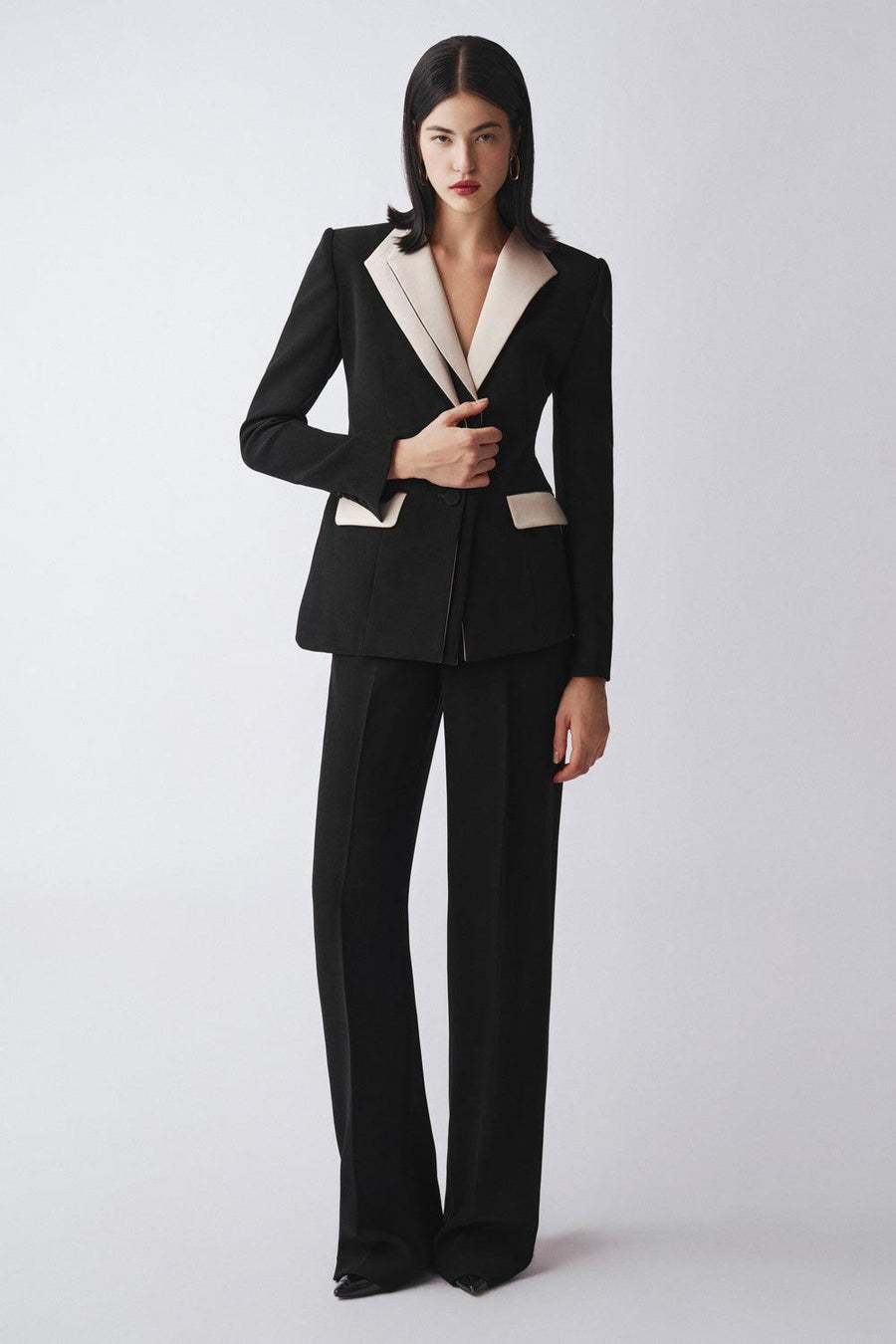 Sol A-line Long Sleeved Poly Silk Blazer 5
