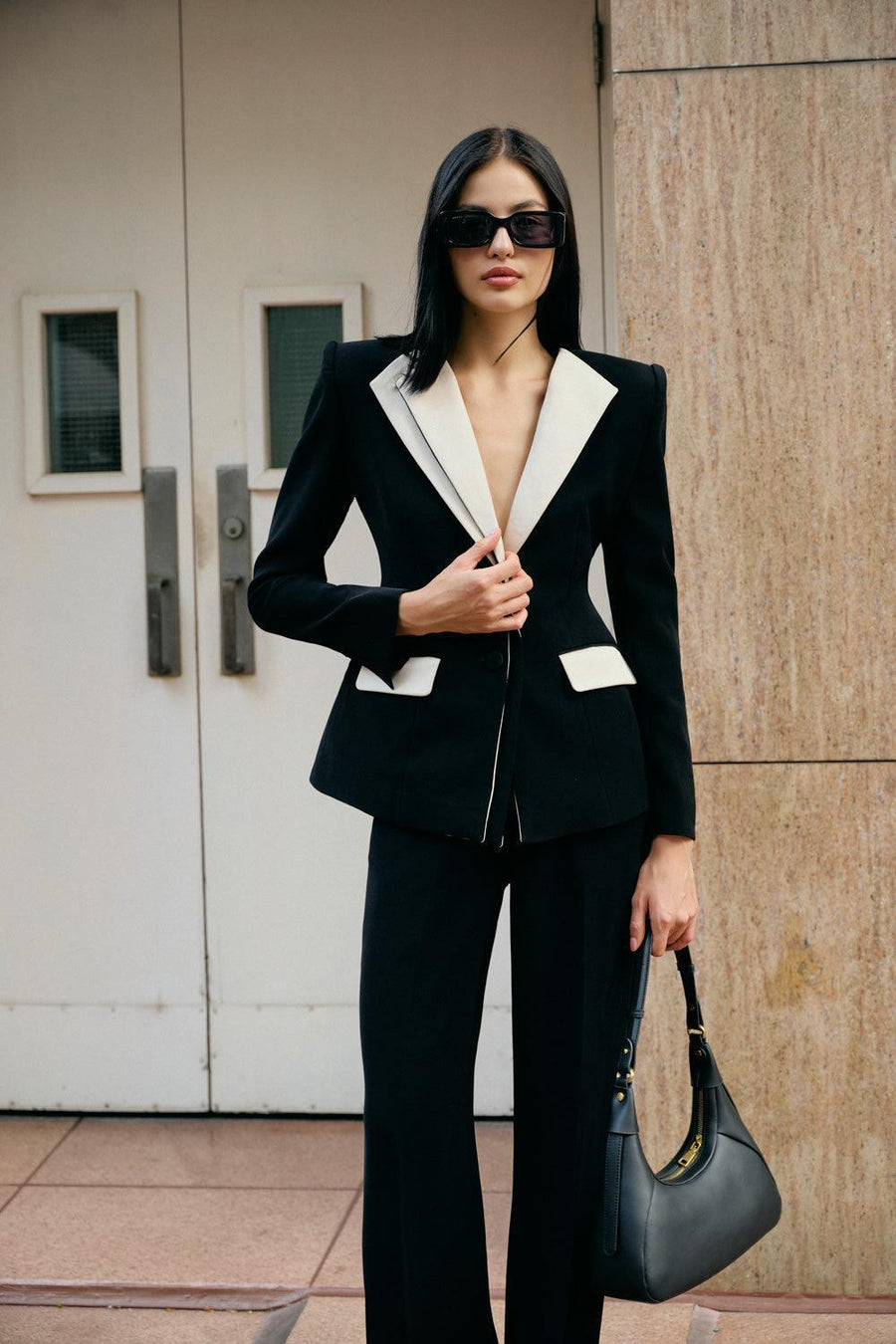 Sol A-line Long Sleeved Poly Silk Blazer 8