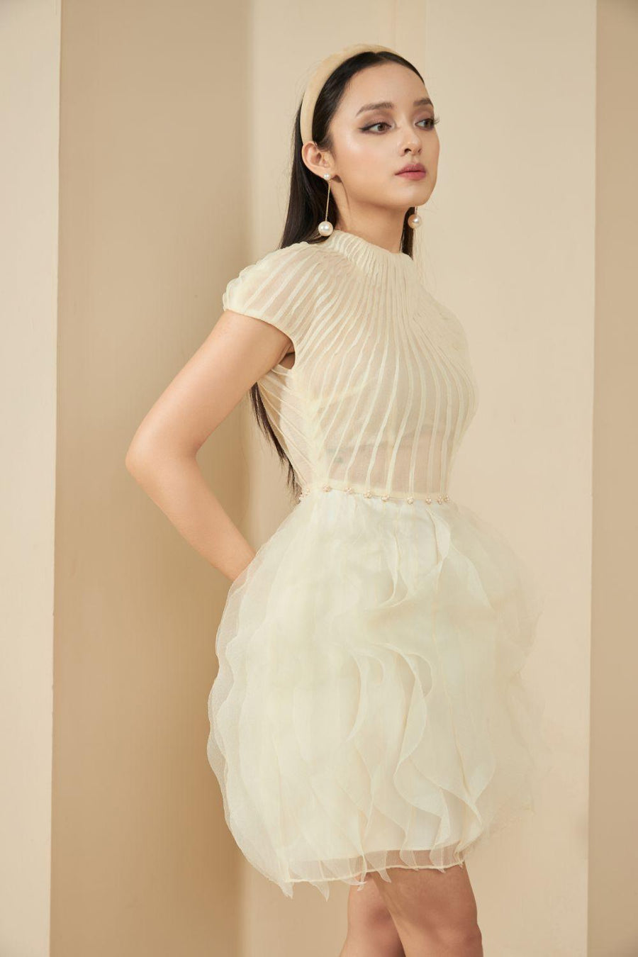 Somerville Bubble Cap Sleeved Organza Mini Dress 2