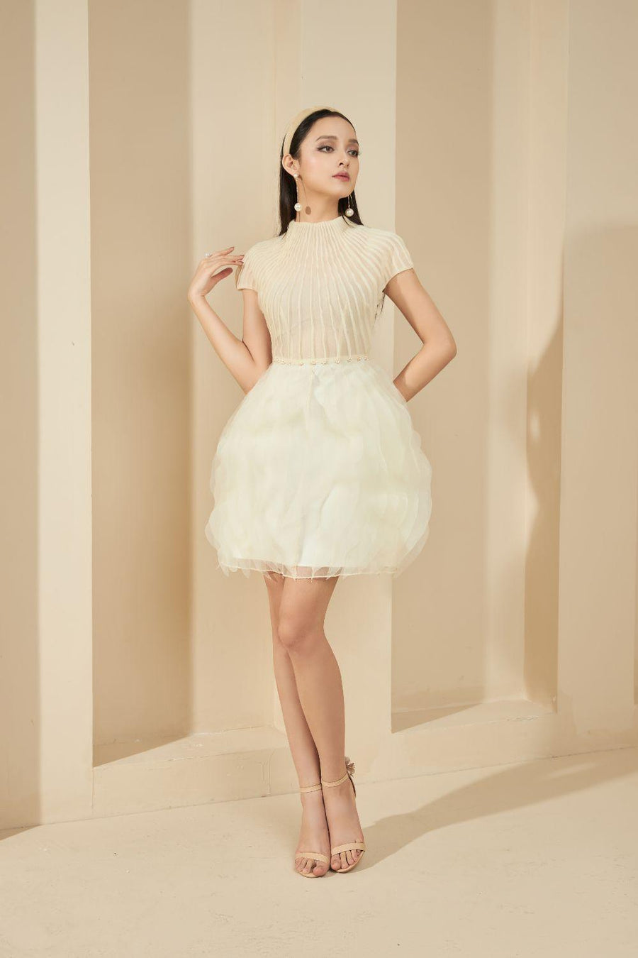 Somerville Bubble Cap Sleeved Organza Mini Dress 4