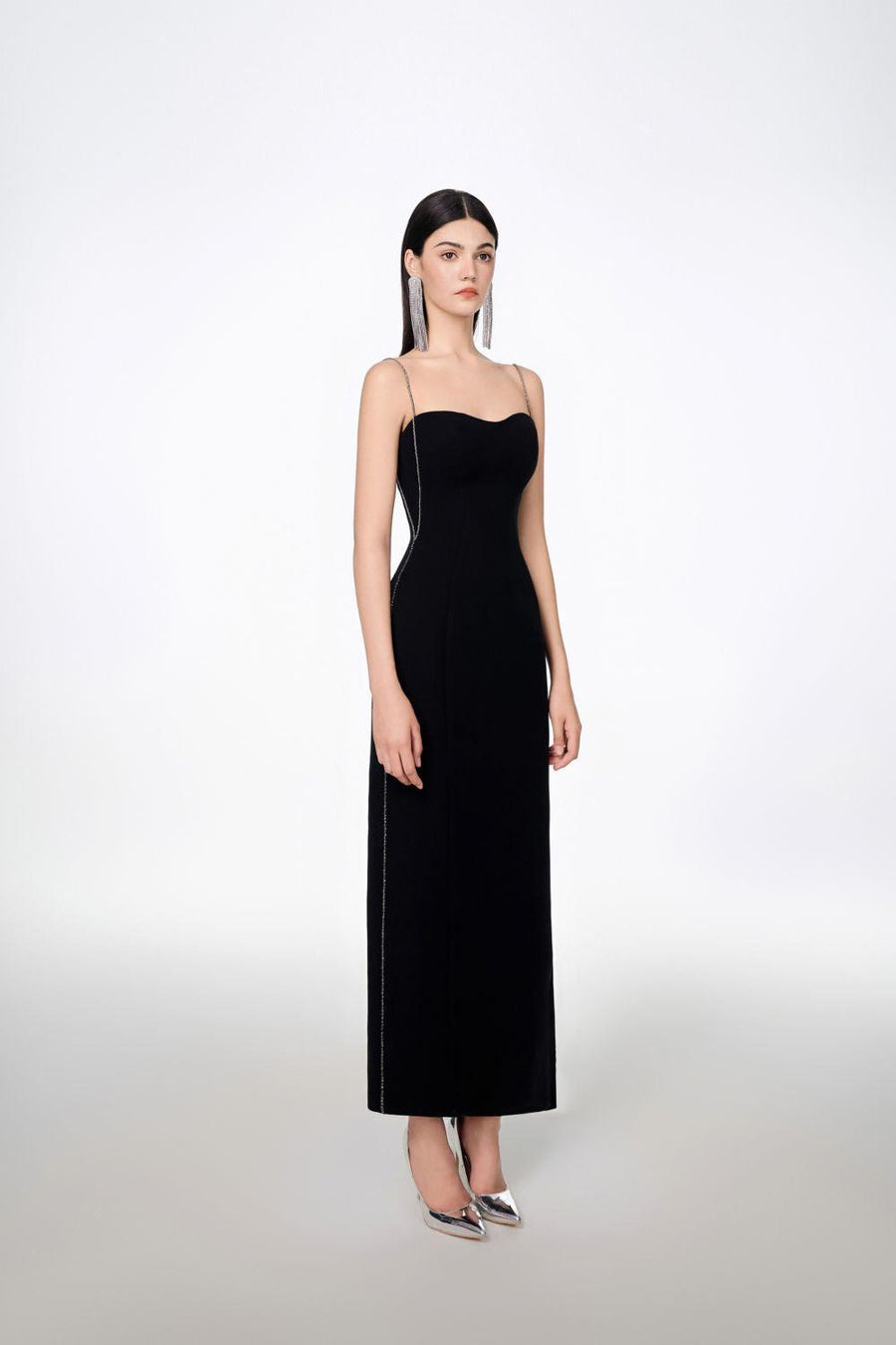 Sophia Straight Sweetheart Neck Crepe Midi Dress Midi Dress TRACY STUDIO