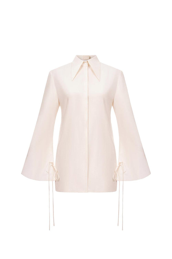 Sophie Straight Flare Sleeved Linen Shirt