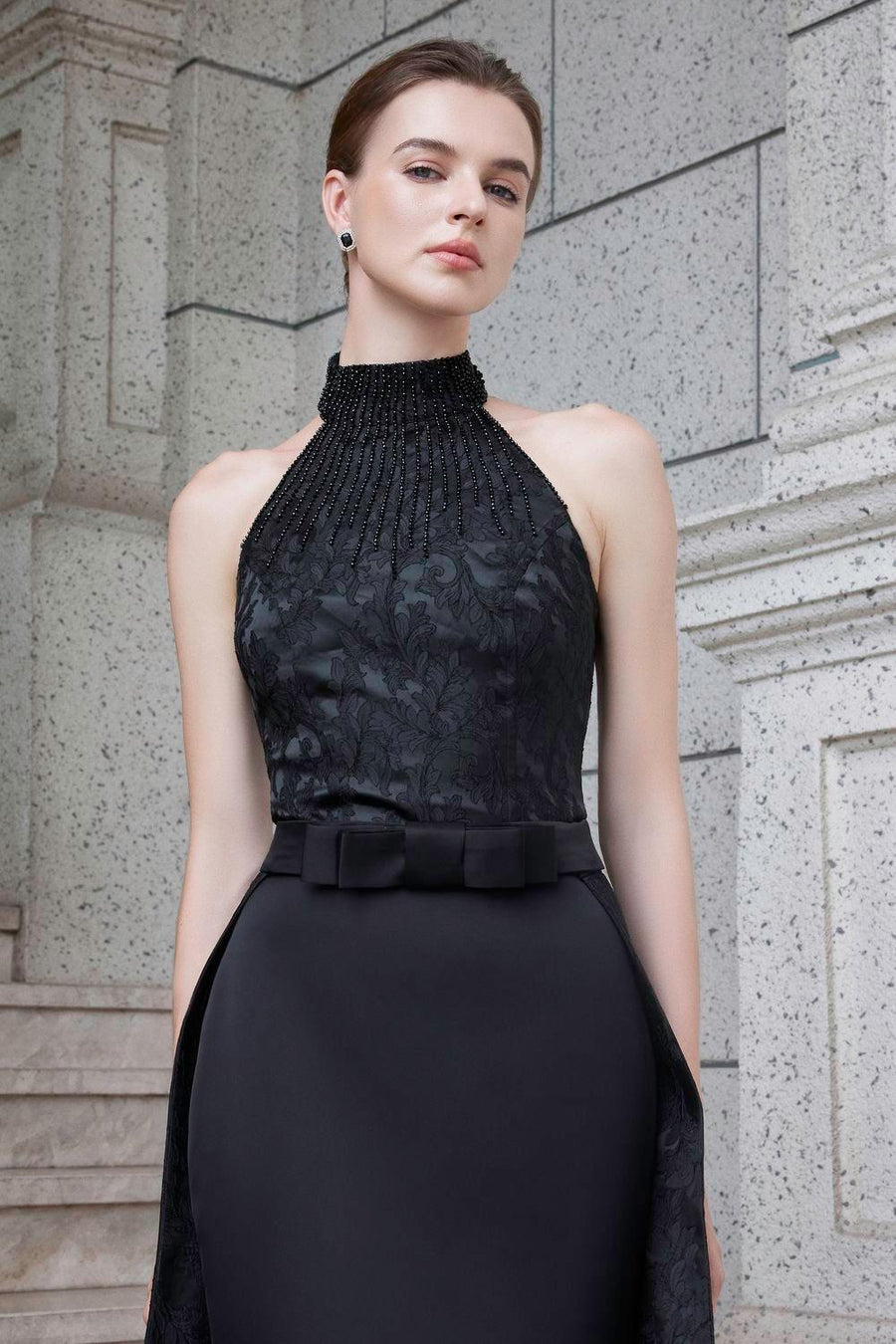 Spectra Halter Sleeveless Silk Floor Length Dress Gown Dress I.H.F Atelier