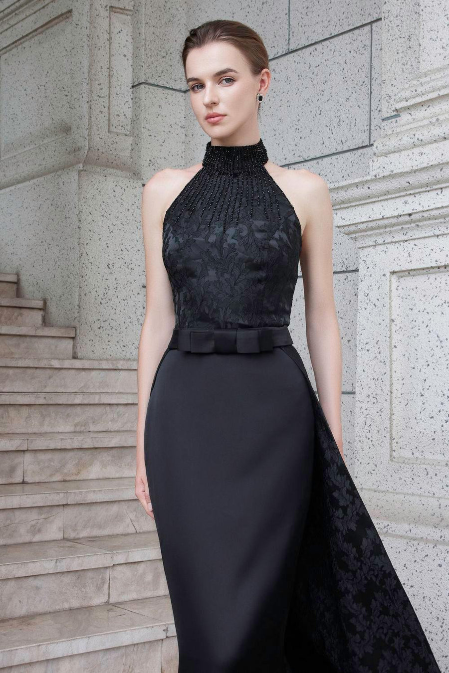 Spectra Halter Sleeveless Silk Floor Length Dress Gown Dress I.H.F Atelier