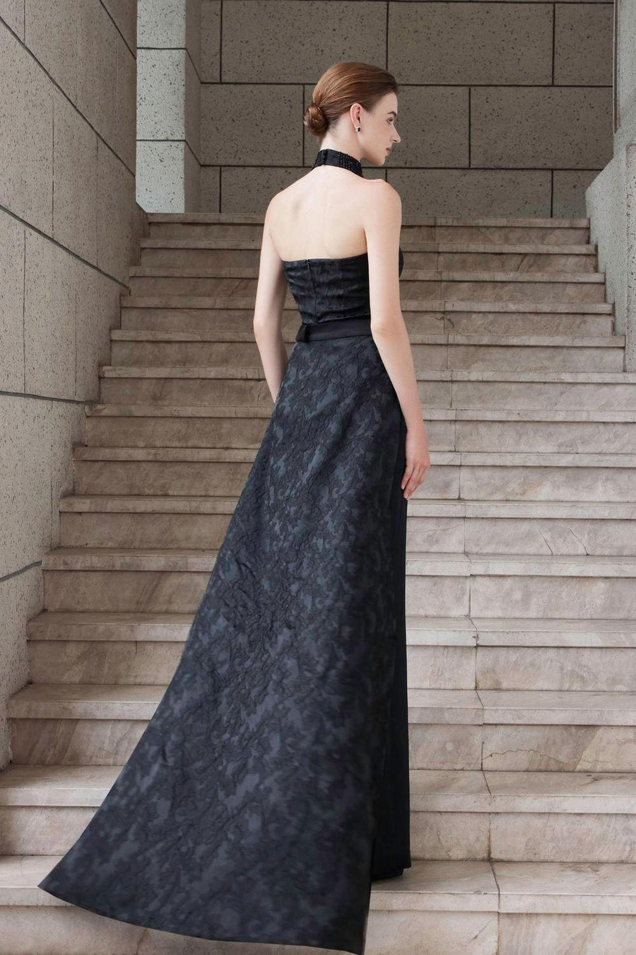 Spectra Halter Sleeveless Silk Floor Length Dress Gown Dress I.H.F Atelier