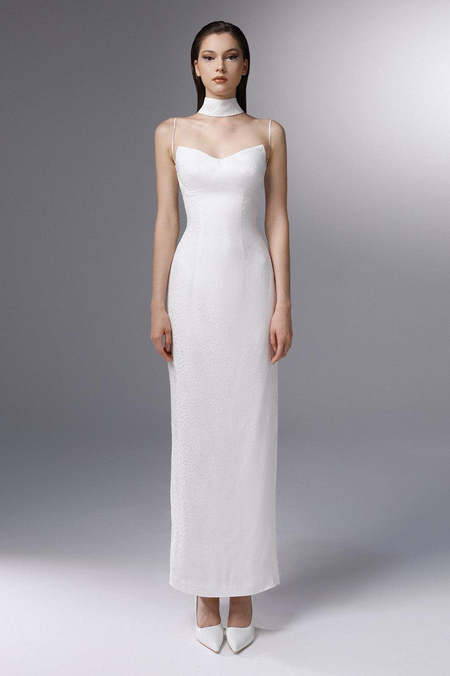 St Tropez Sheath Sleeveless Silk Ankle Length Dress 1