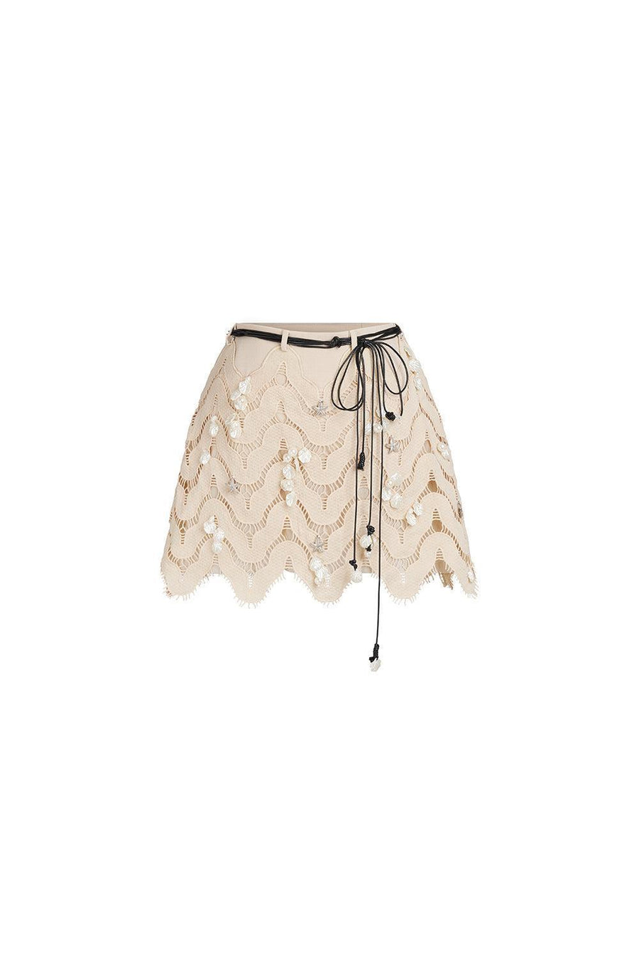 Stanton A-line Wavy Embroidered Lace Mini Skirt Skirt LASSY