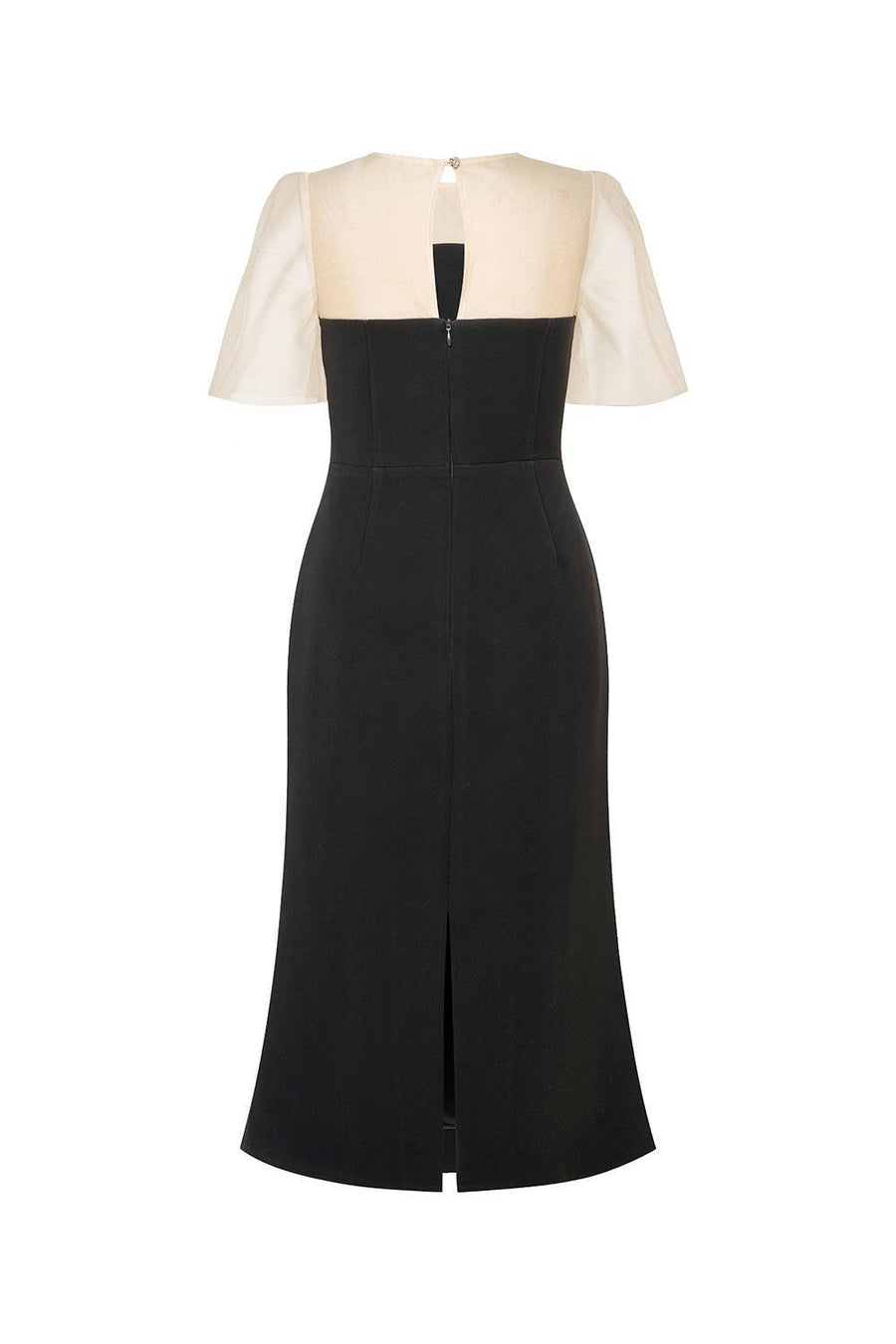 Starla Trumpet Flutter Sleeved Polyester Midi Dress Midi Dress IVY moda