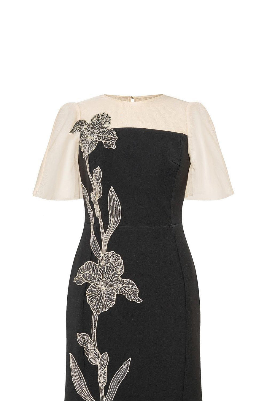 Starla Trumpet Flutter Sleeved Polyester Midi Dress Midi Dress IVY moda