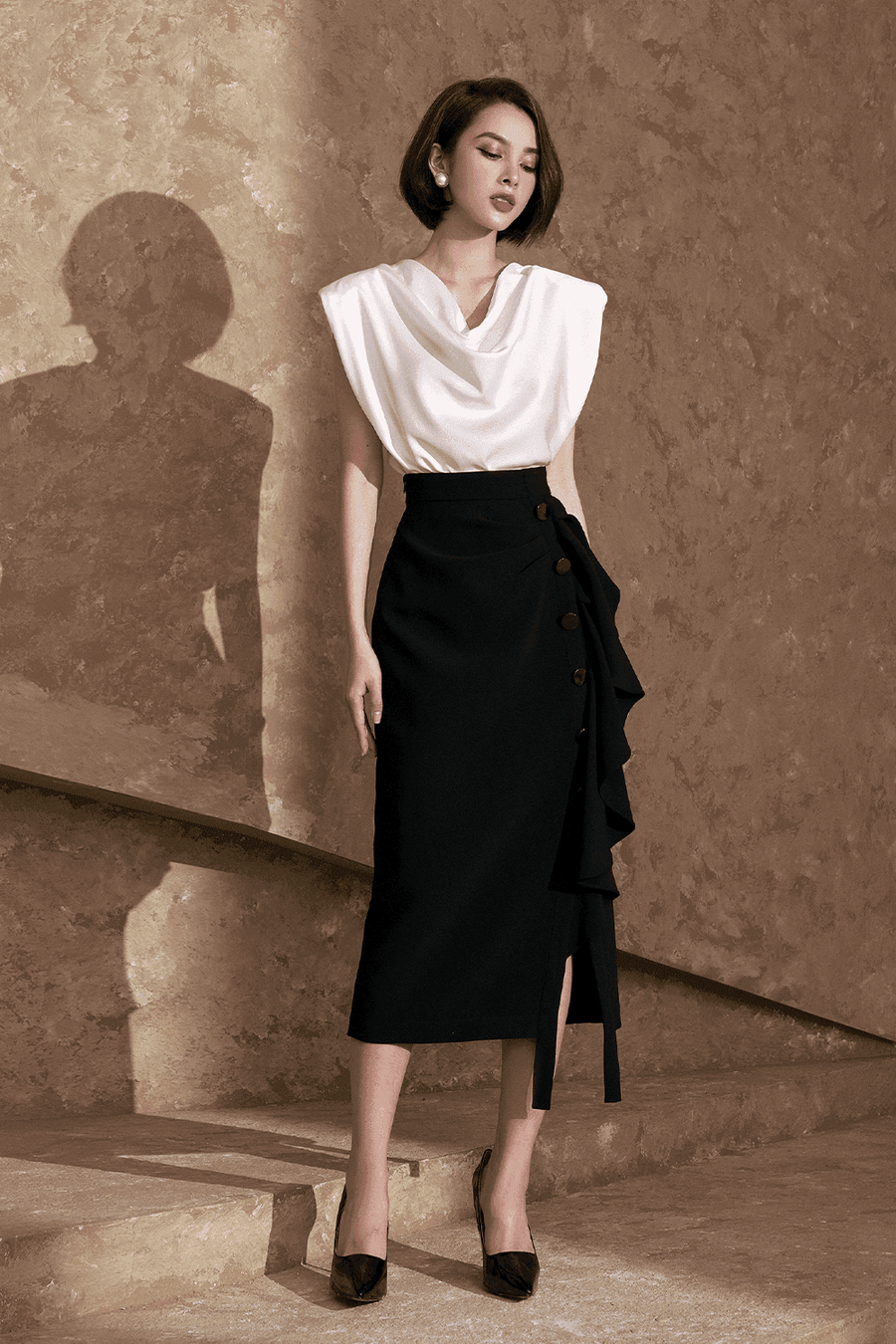 Sue Side Ruffle Skirt Skirt Darling Diva