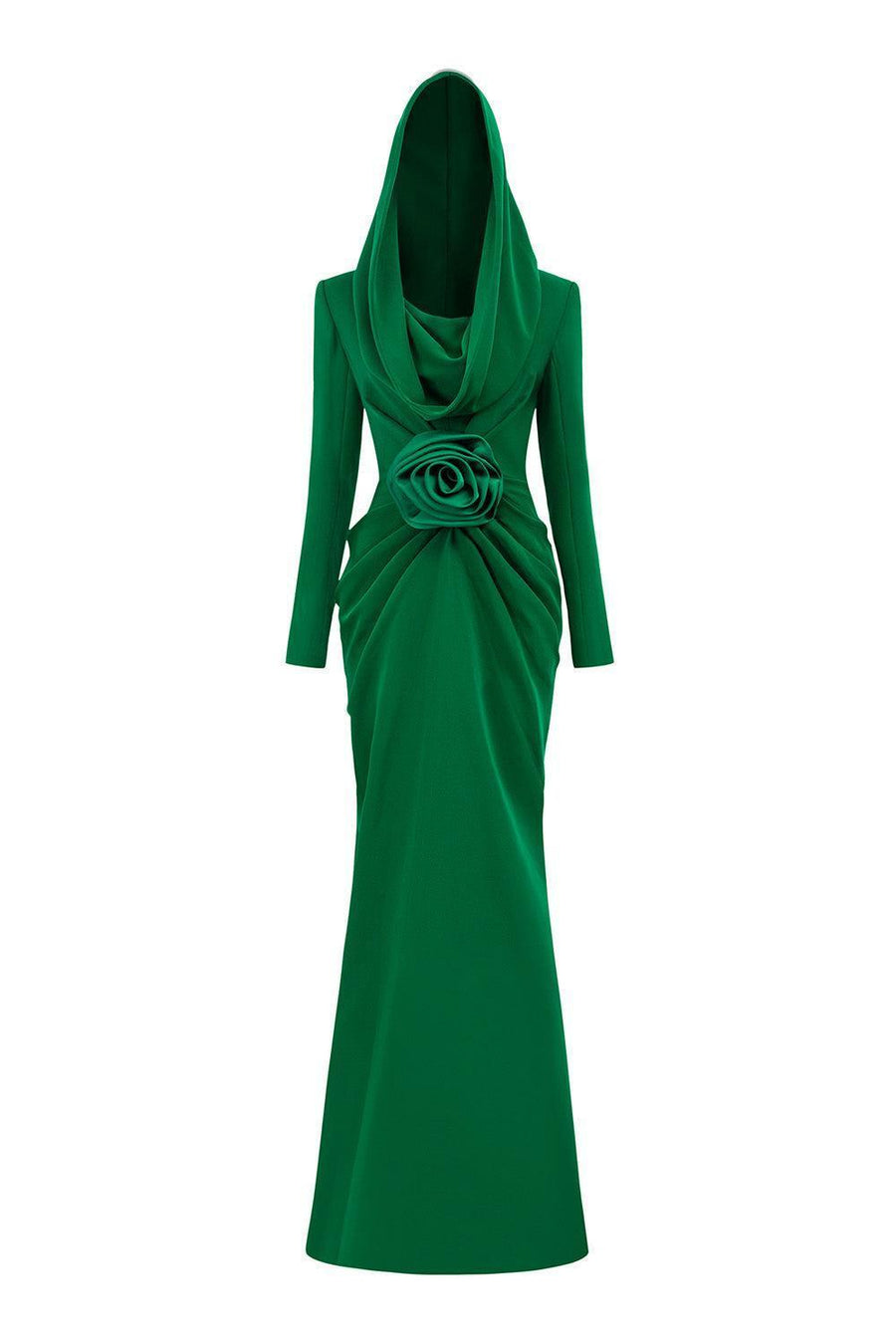 Sunny Sheath Hooded Neck Crepe Floor Length Dress Gown Dress I.H.F Atelier