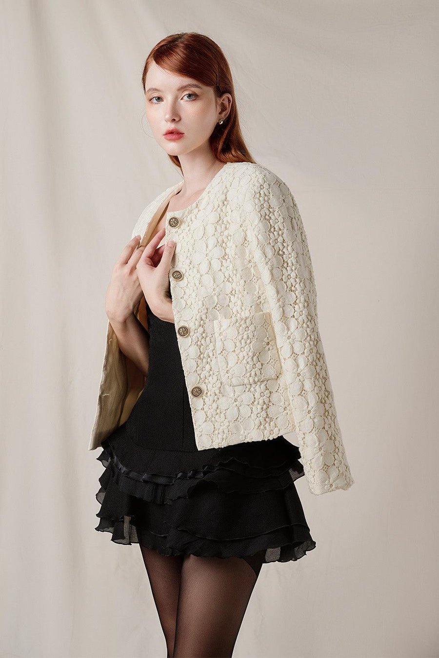 Swan Drop Waist Ruffle Layer Velvet Burlap Mini Dress Mini Dress FAIR LADY