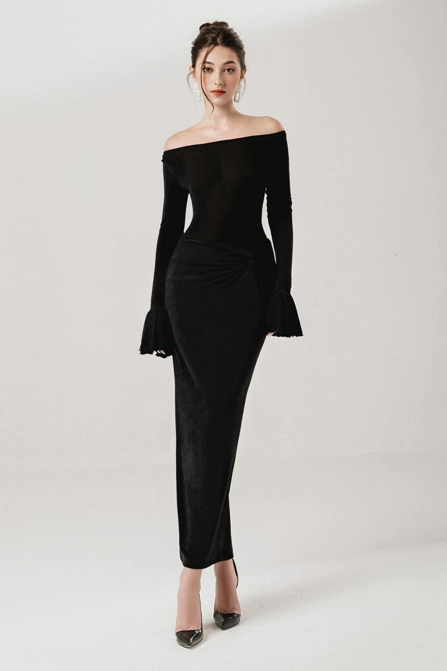 Sweetheart Bodycon Off-Shoulder Spandex Ankle Length Set 12