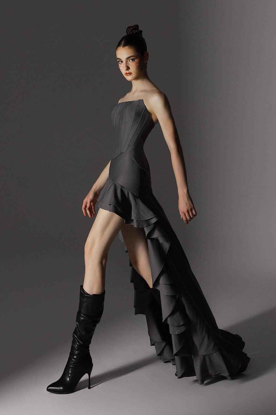 Swish Bodycon Straight Across Neck Wool Cotton Corset