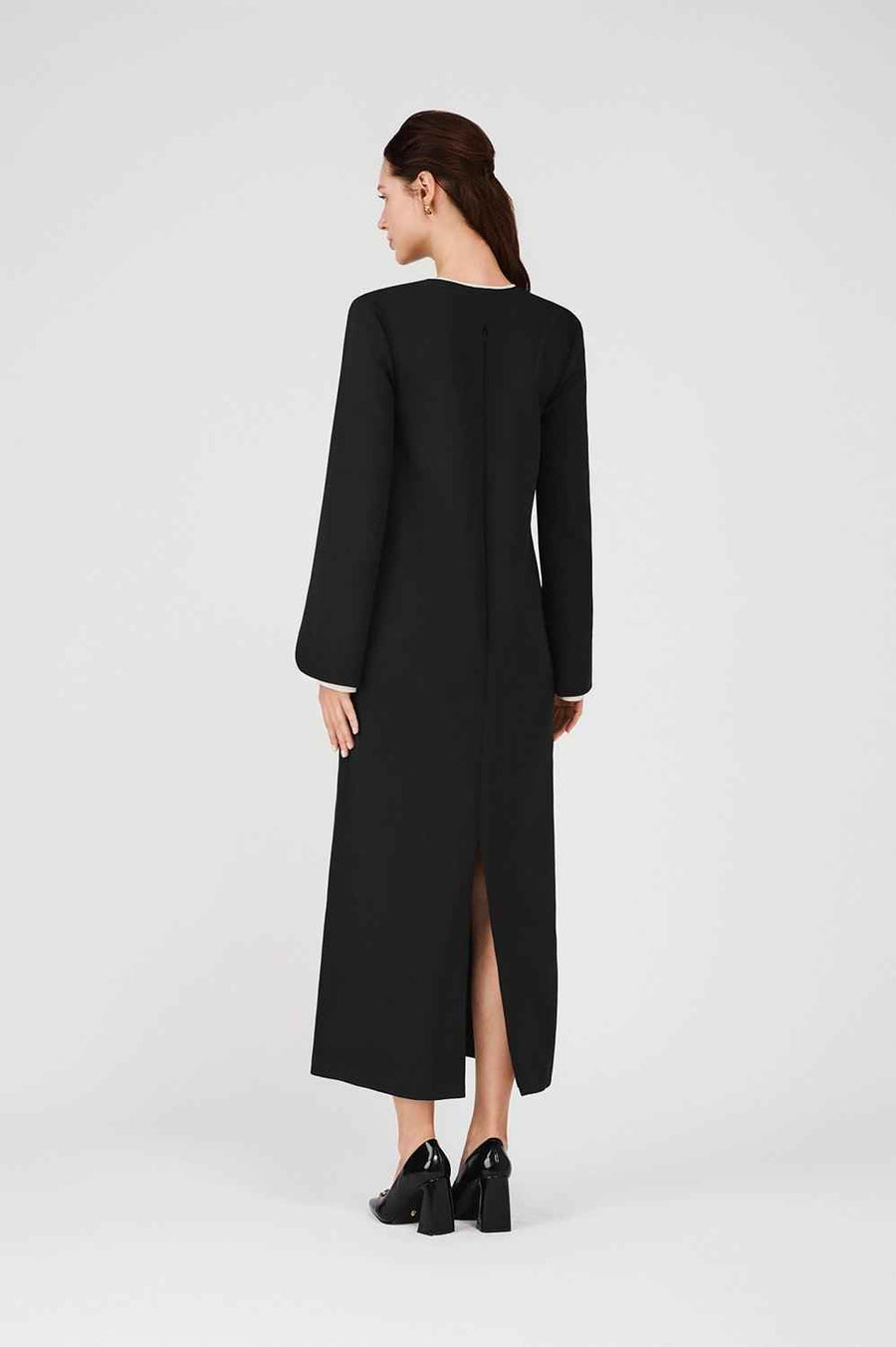 Sydney Straight Scoop Neck Rain Cloth Maxi Dress