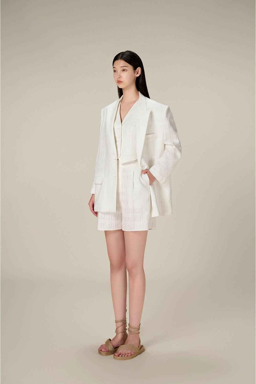 Taffeta Linen Blazer
