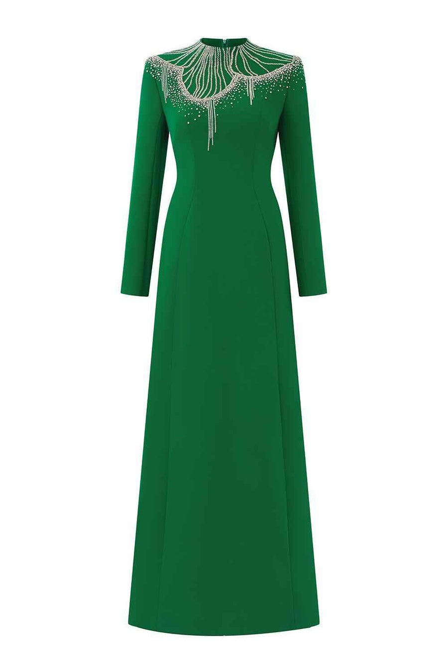 Textur A-line Stone Velvet Satin Maxi Dress