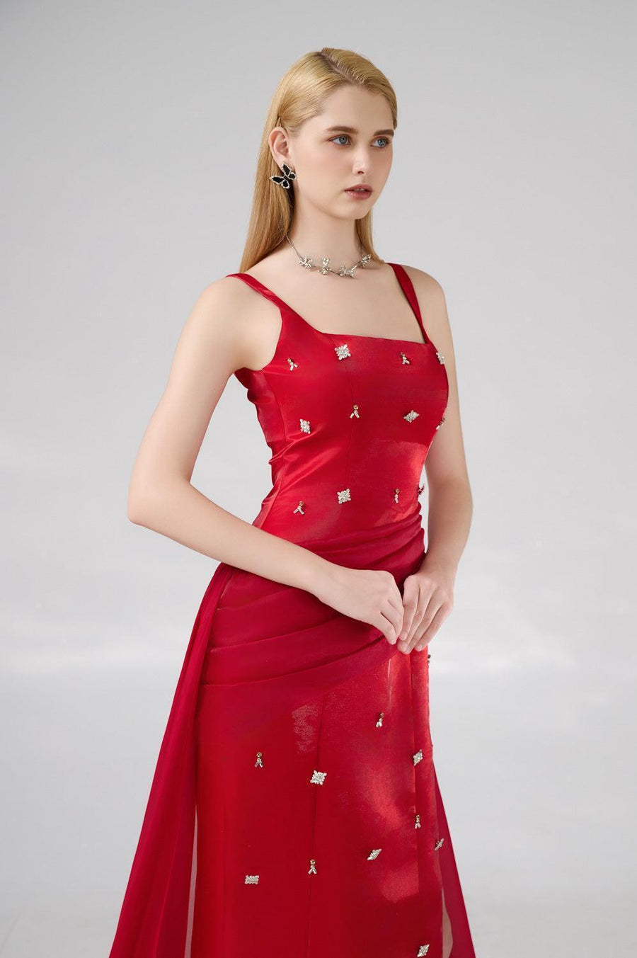 Thatcher Sheath Extended Flap Twill Floor Length Dress 2