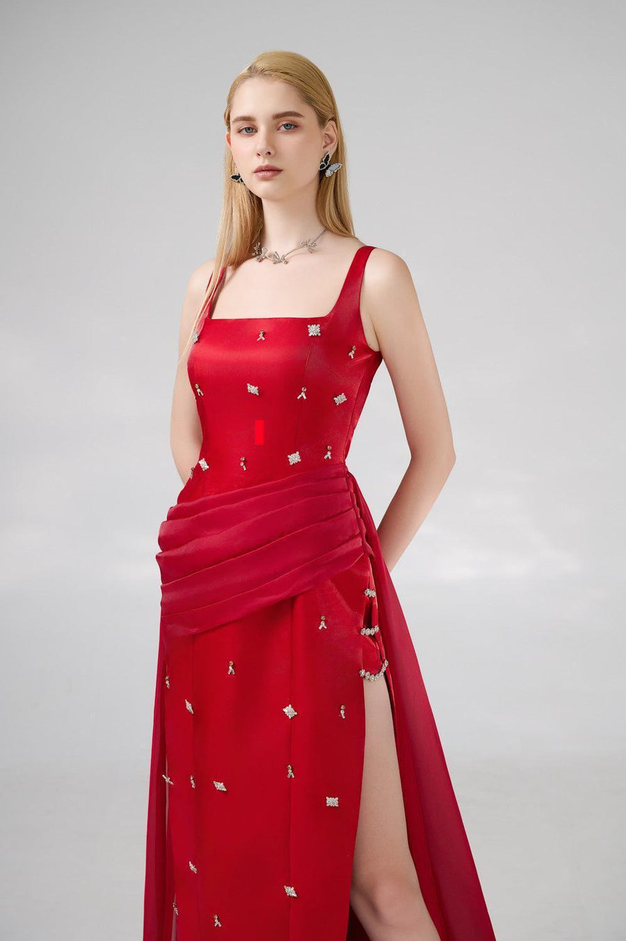 Thatcher Sheath Extended Flap Twill Floor Length Dress 3