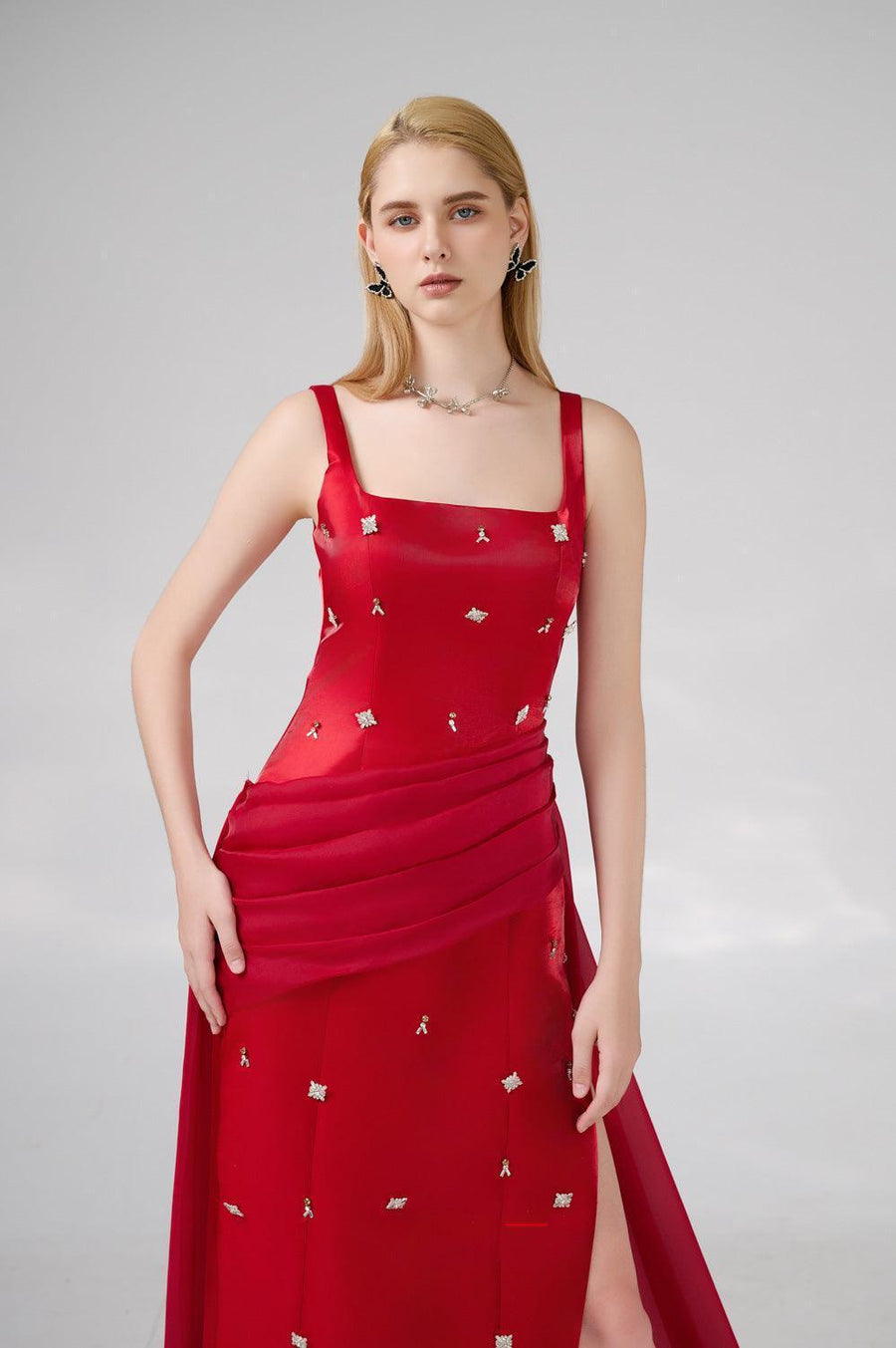Thatcher Sheath Extended Flap Twill Floor Length Dress 4