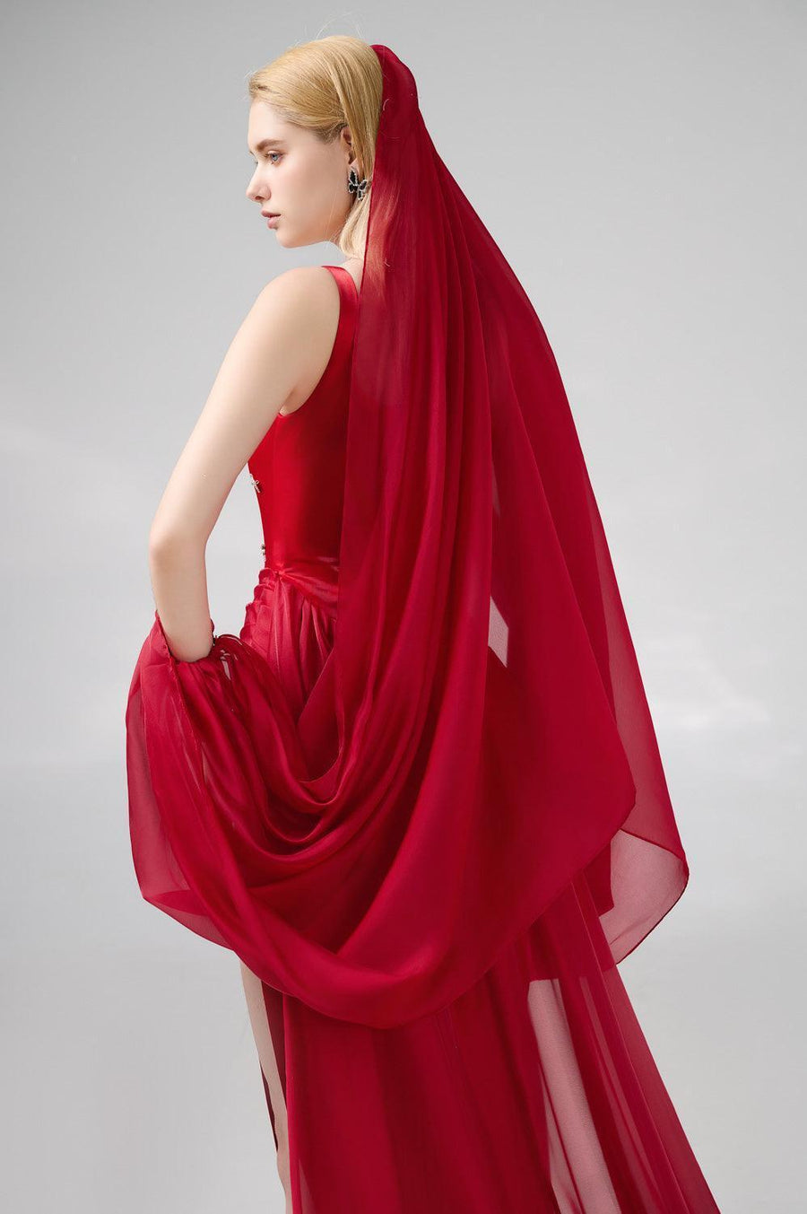 Thatcher Sheath Side Slit Twill Floor Length Set 6