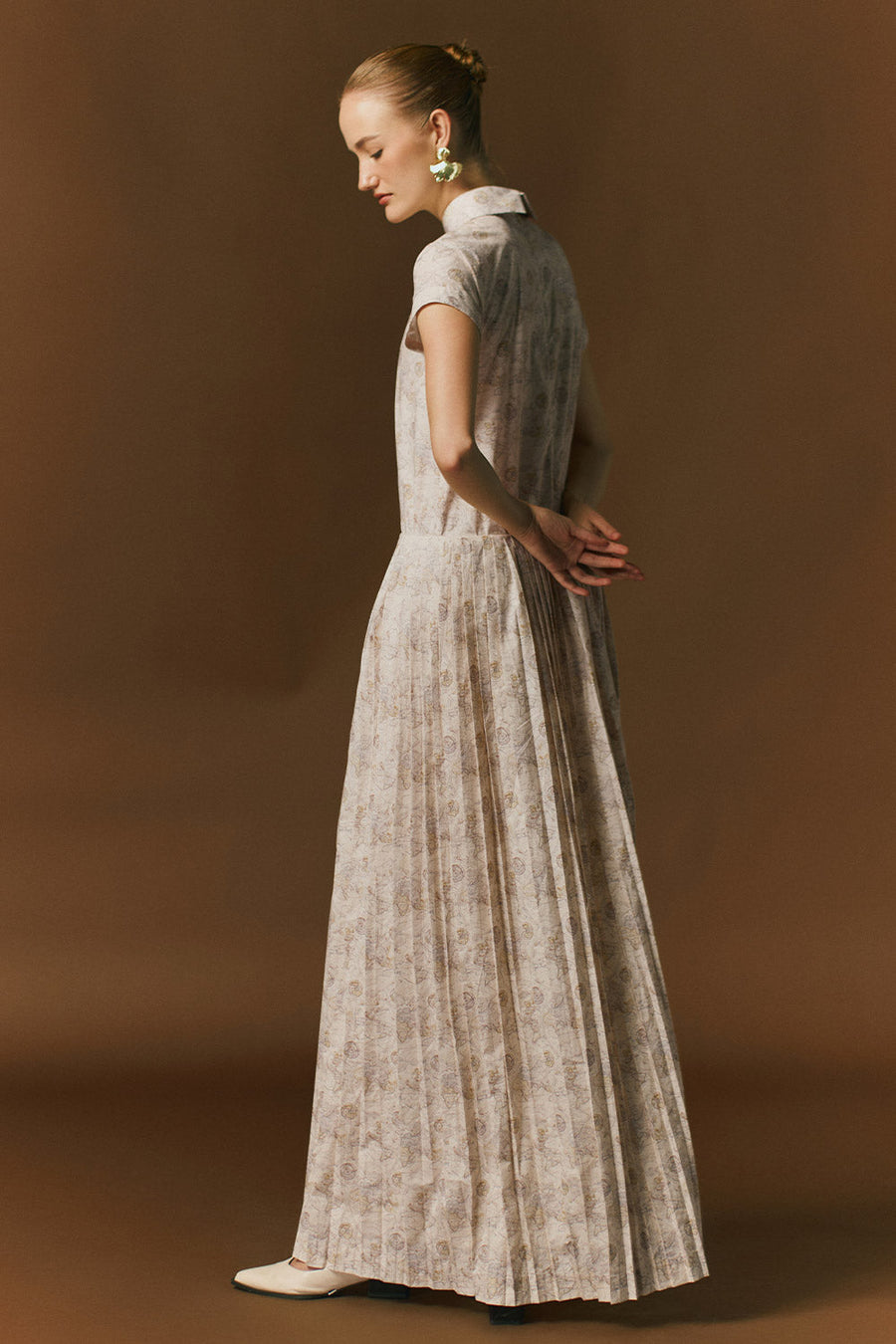 Solea A-line Pleated Cotton Maxi Dress 4