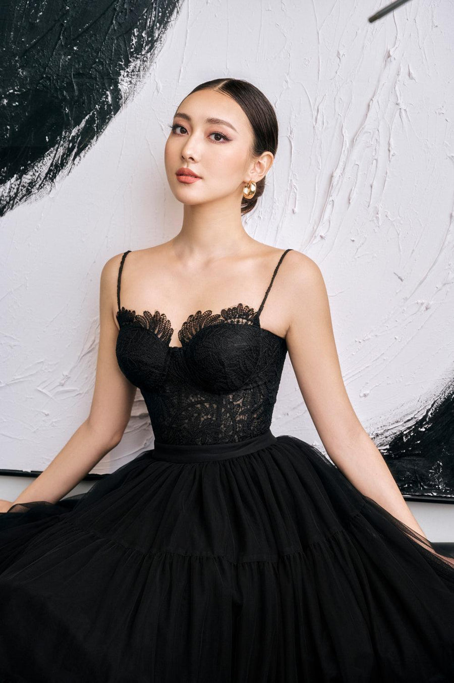 Thetis Bodycon Spaghetti Strap Silk Lace Top Sleeveless Top Sissy Nation