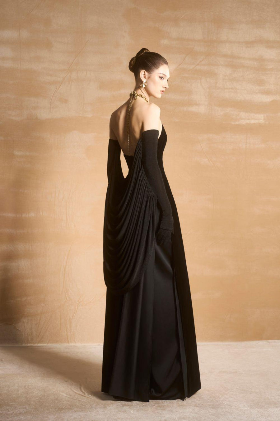 Tristyn Halter Sleeveless Velvet Floor Length Ao Dai 12
