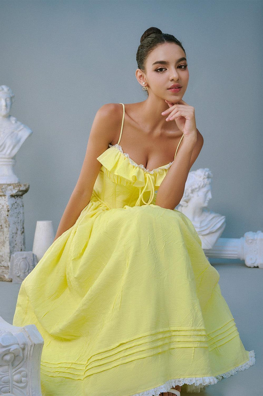 Tulip Ball Gown Spaghetti Strap Taffeta Silk Midi Dress Midi Dress Sissy Nation