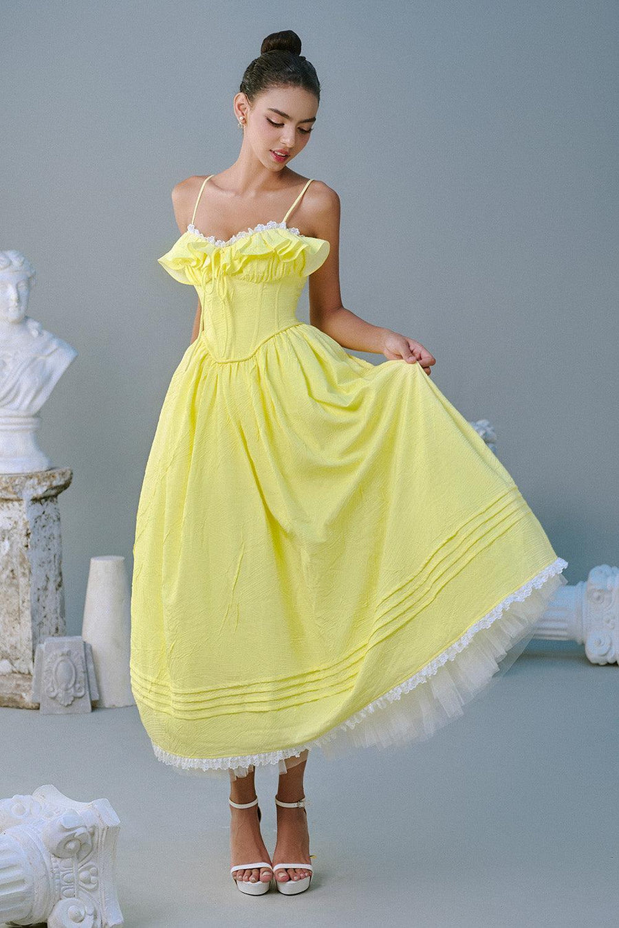 Tulip Ball Gown Spaghetti Strap Taffeta Silk Midi Dress Midi Dress Sissy Nation